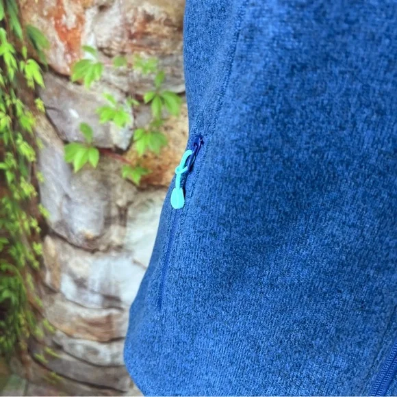 VINEYARD VINES Blue Sleeveless Zip Front Fleece Vest, S - Picture 5 of 12